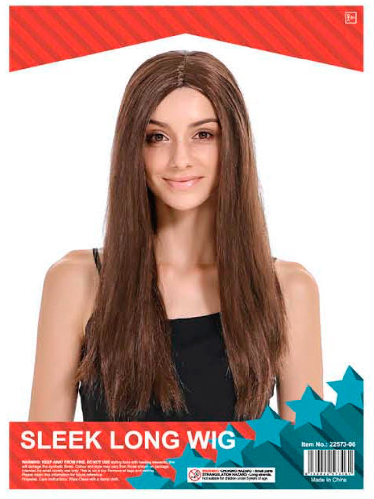 Sleek Brown Long Wig