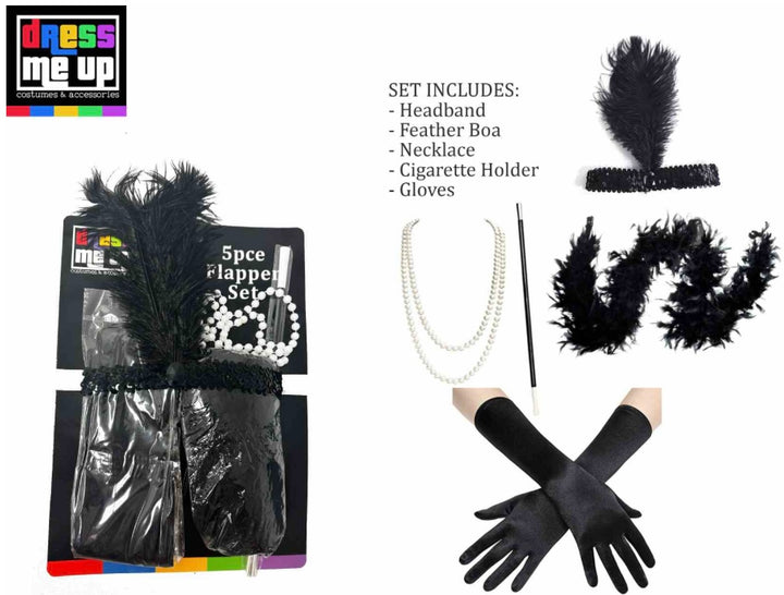 Flapper 5-Piece Set, Black