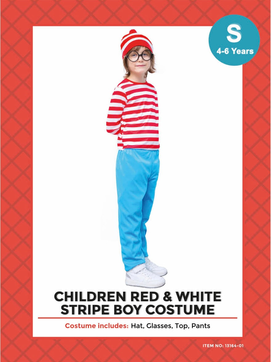Where’s Wally Red & White- Child Costume