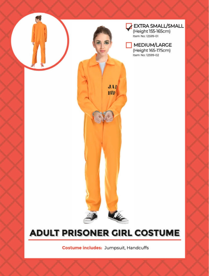 Adult Orange Prisoner Lady Costume