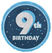 Happy 9th Birthday balloon Blue