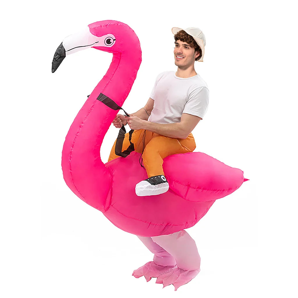 Adult Inflatable Riding Flamingo Costume