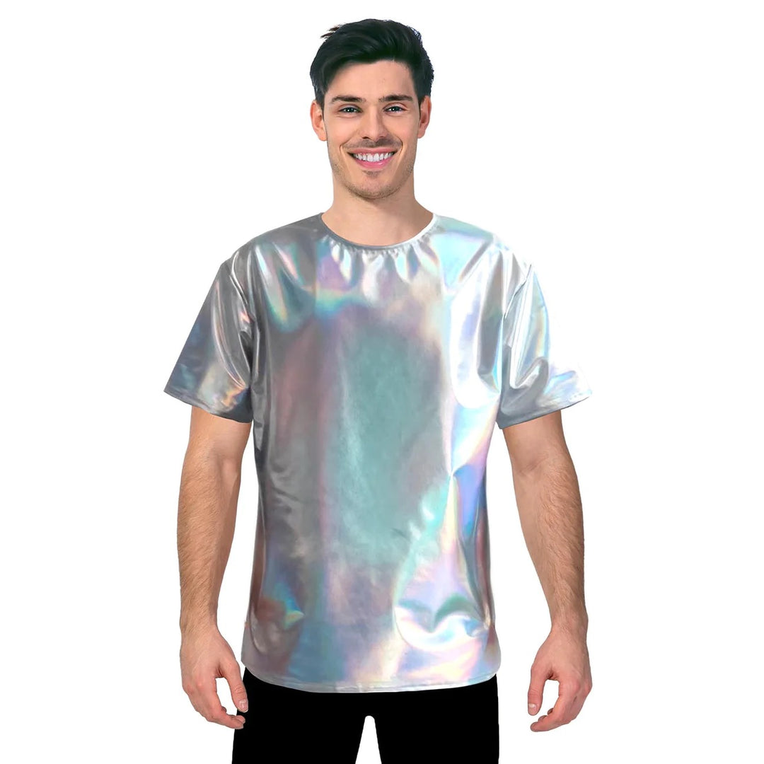 Adult Metallic Silver T-shirt Top