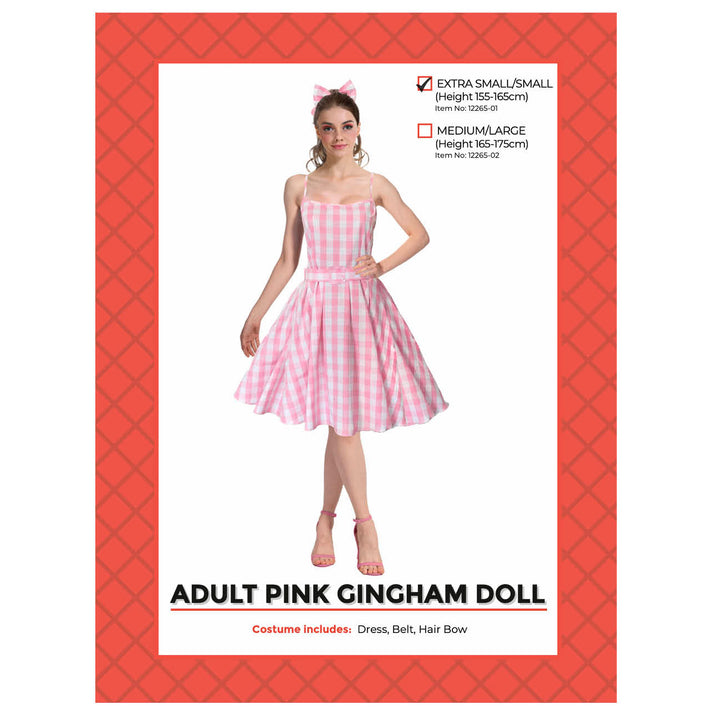 Pink Gingham Doll Costume