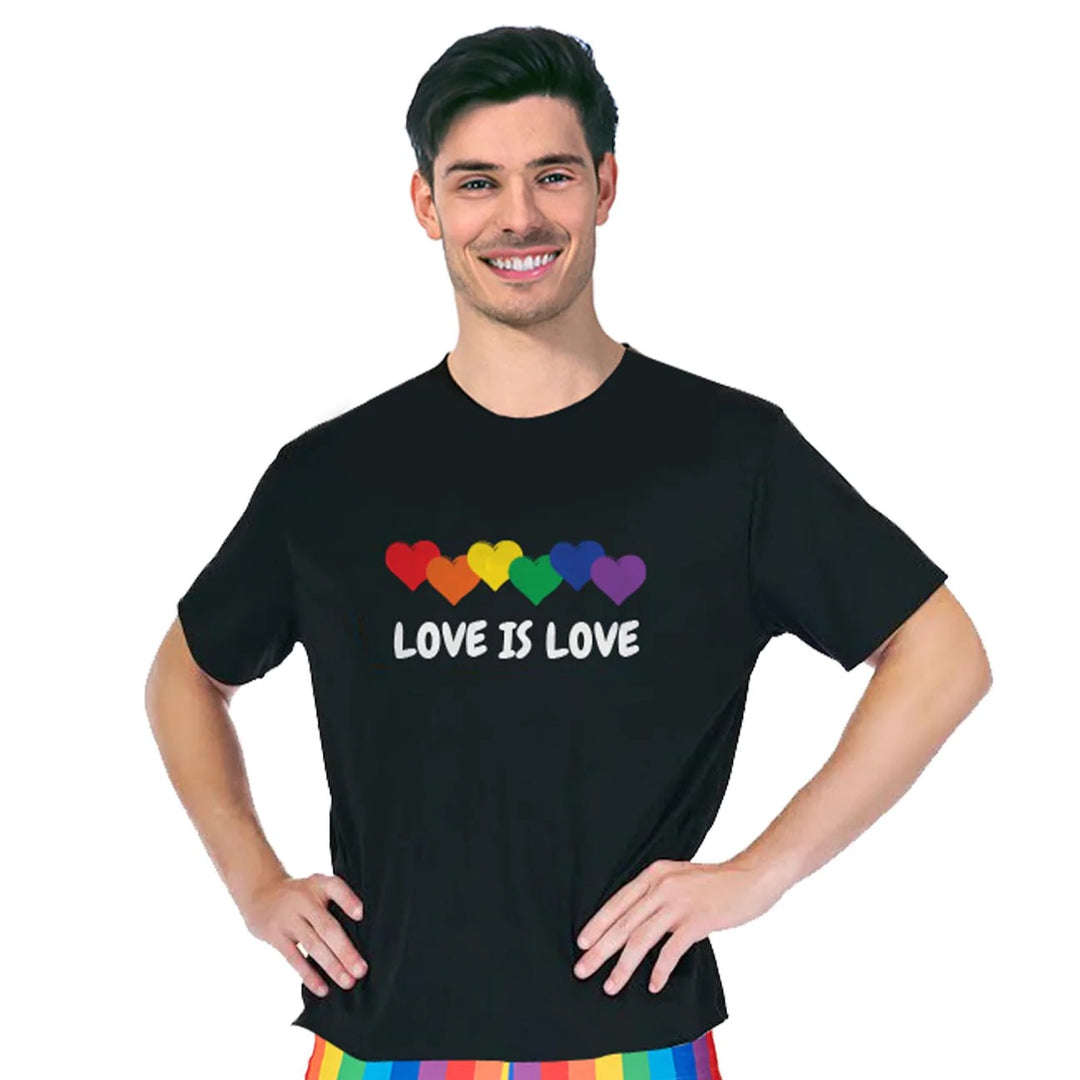 Adult Rainbow T-Shirt - Love Is Love Black