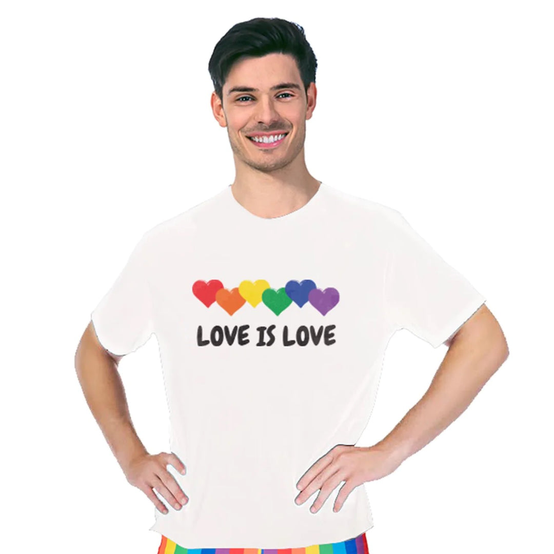 Adult Rainbow T-Shirt - Love Is Love White