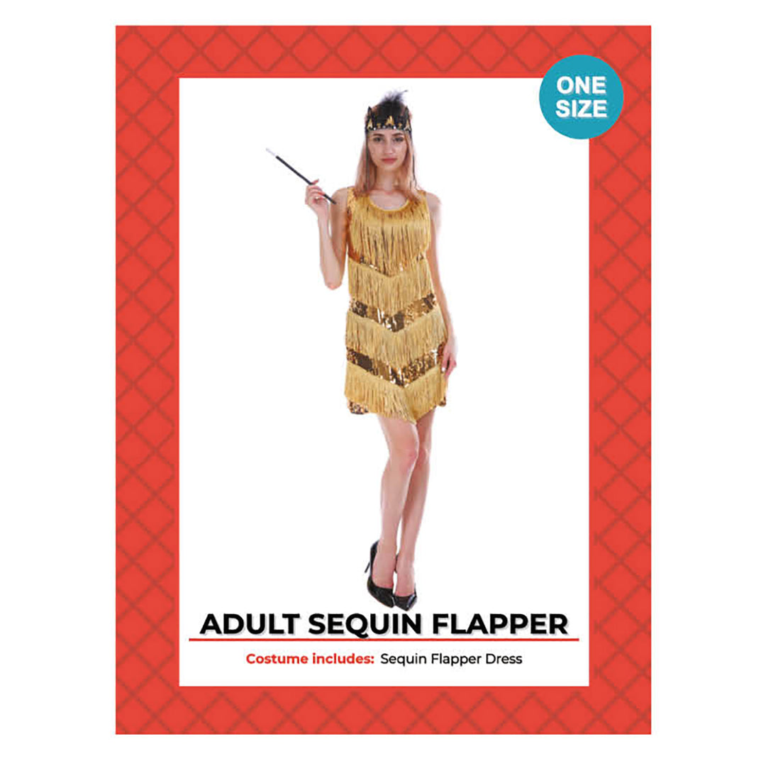 Sequin Flapper Costume - Gold