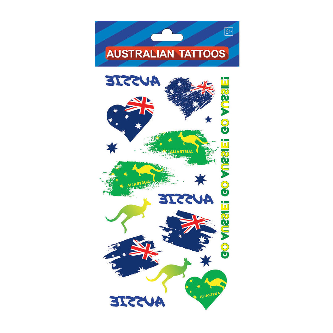 Australian Temporary Tattoos - Green & Gold