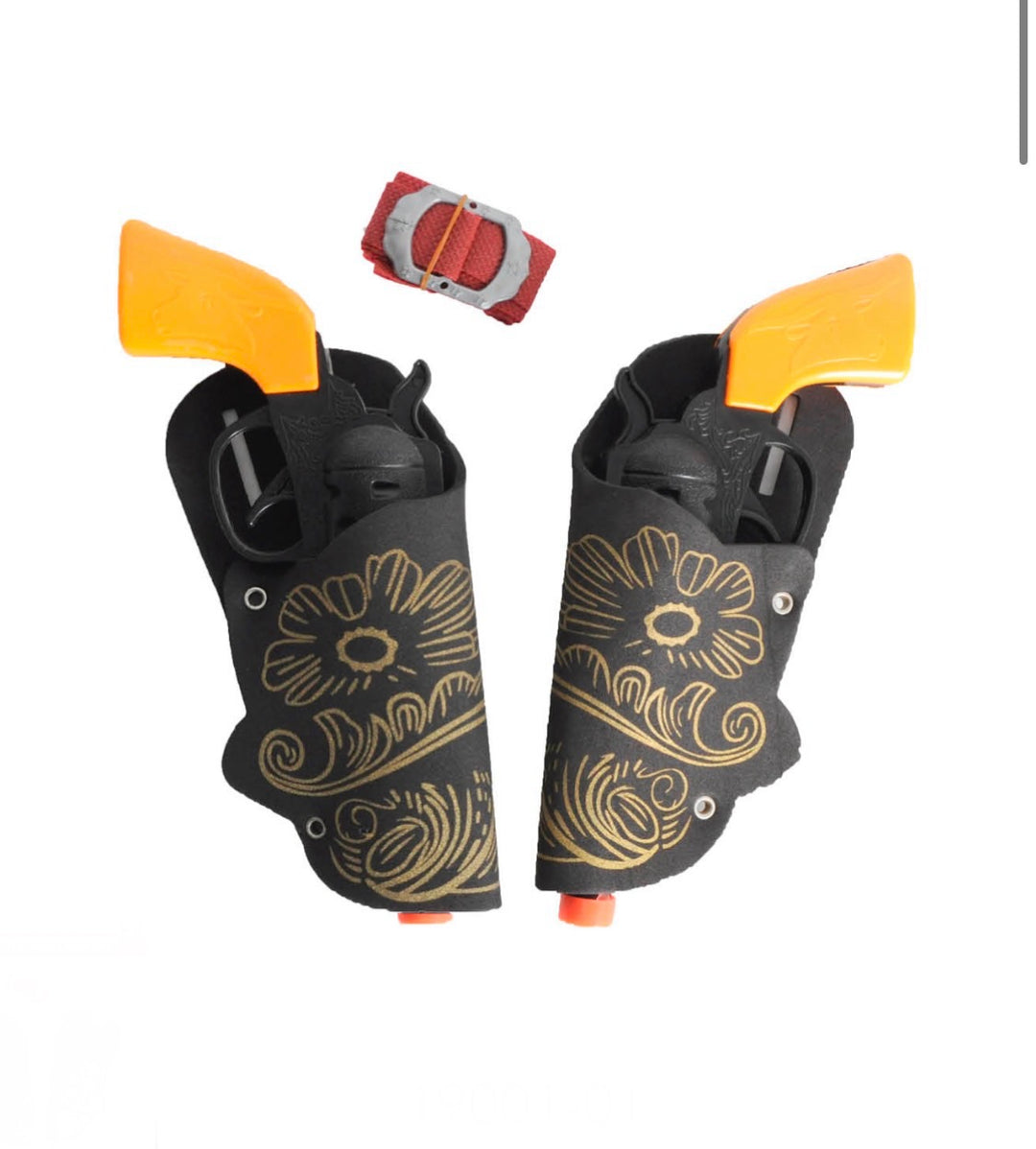 Western Cowboy Double Black Gun & Holster Set