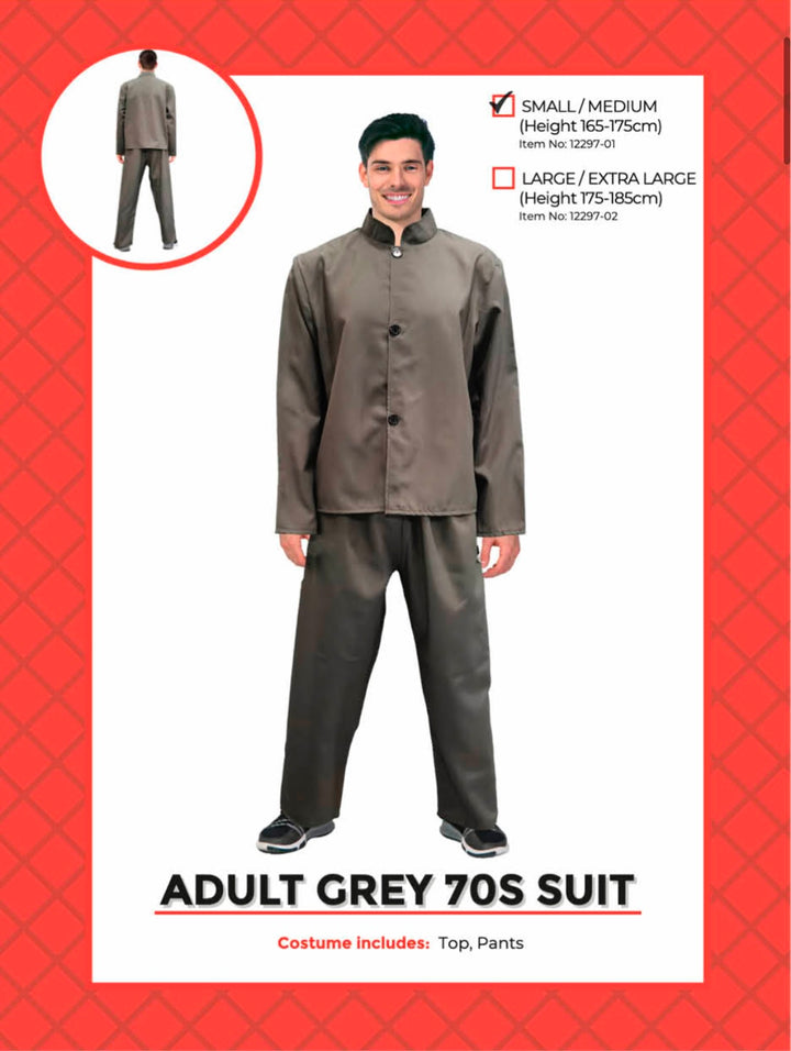 Adult Grey Suit Set Costume