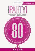 Happy 80th Birthday Pink Balloon