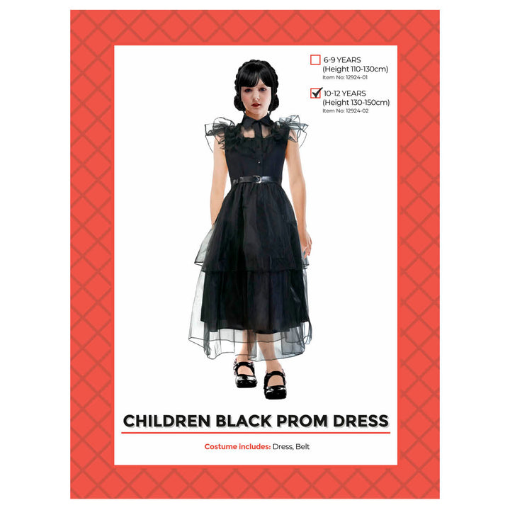 Wednesday Prom Dress Child Costume