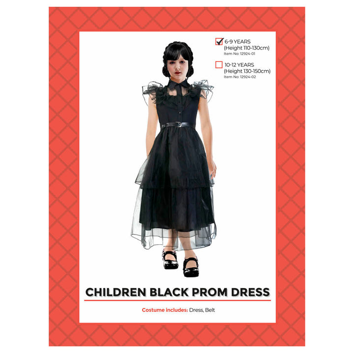 Wednesday Prom Dress Child Costume