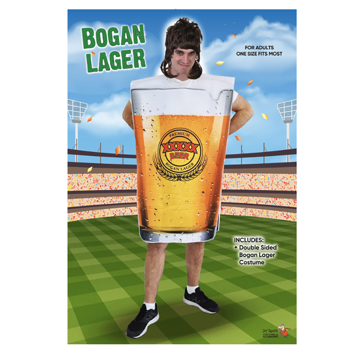Bogan Pattern Bogan Lager Beer Costume – Sydney Costume Shop