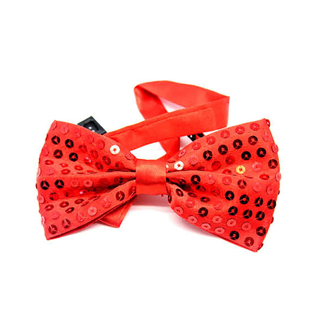 Sequin Bow Tie - Red
