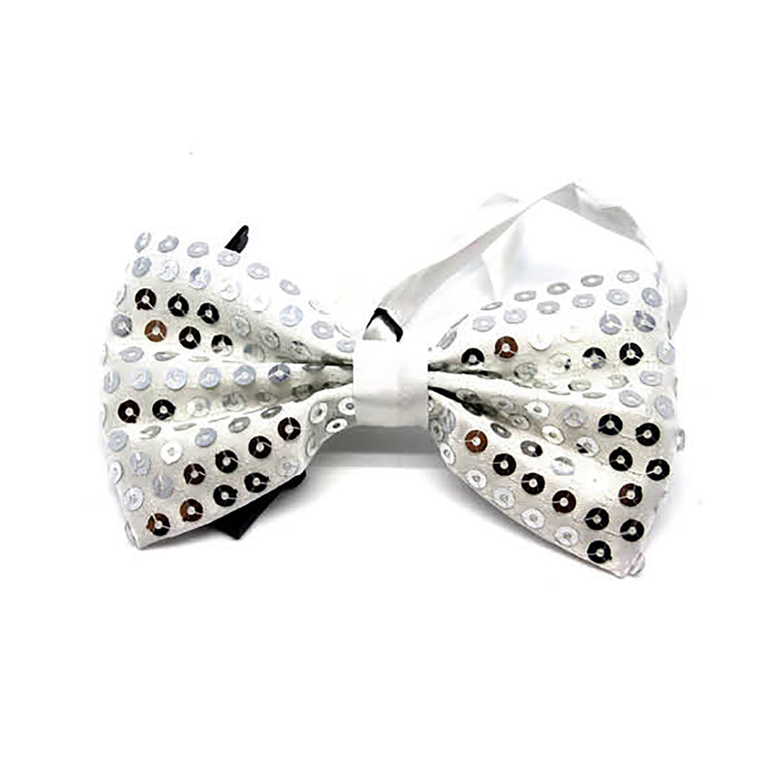 Sequin Bow Tie - Silver