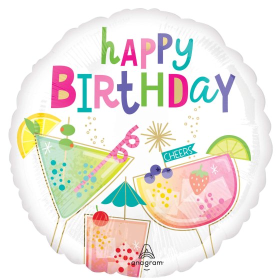 Happy Birthday Cocktail Surprise Balloon