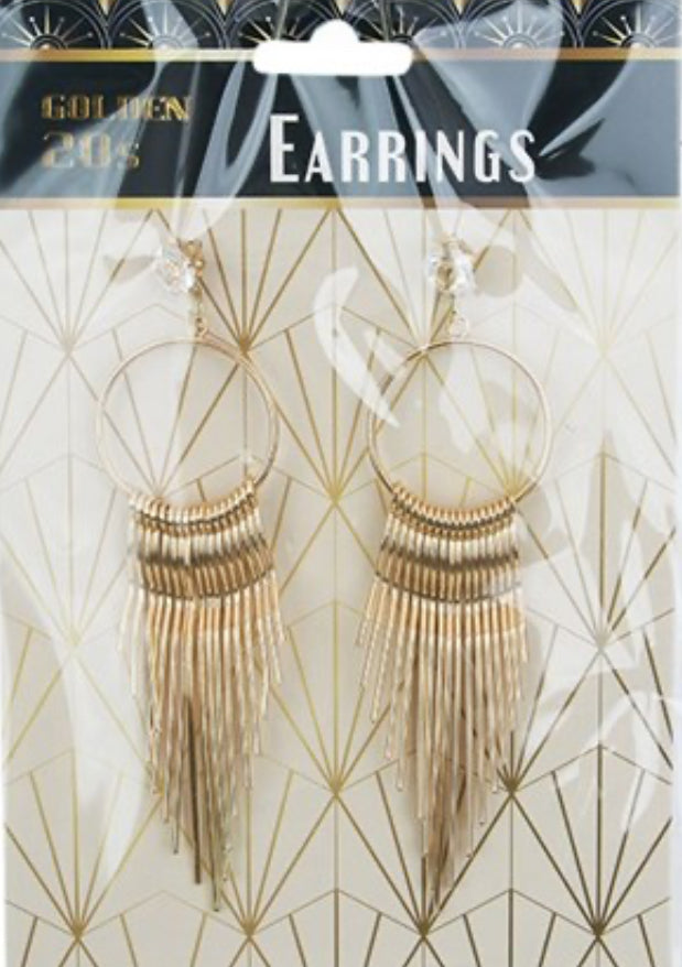 Gold Art Deco Flapper Earrings