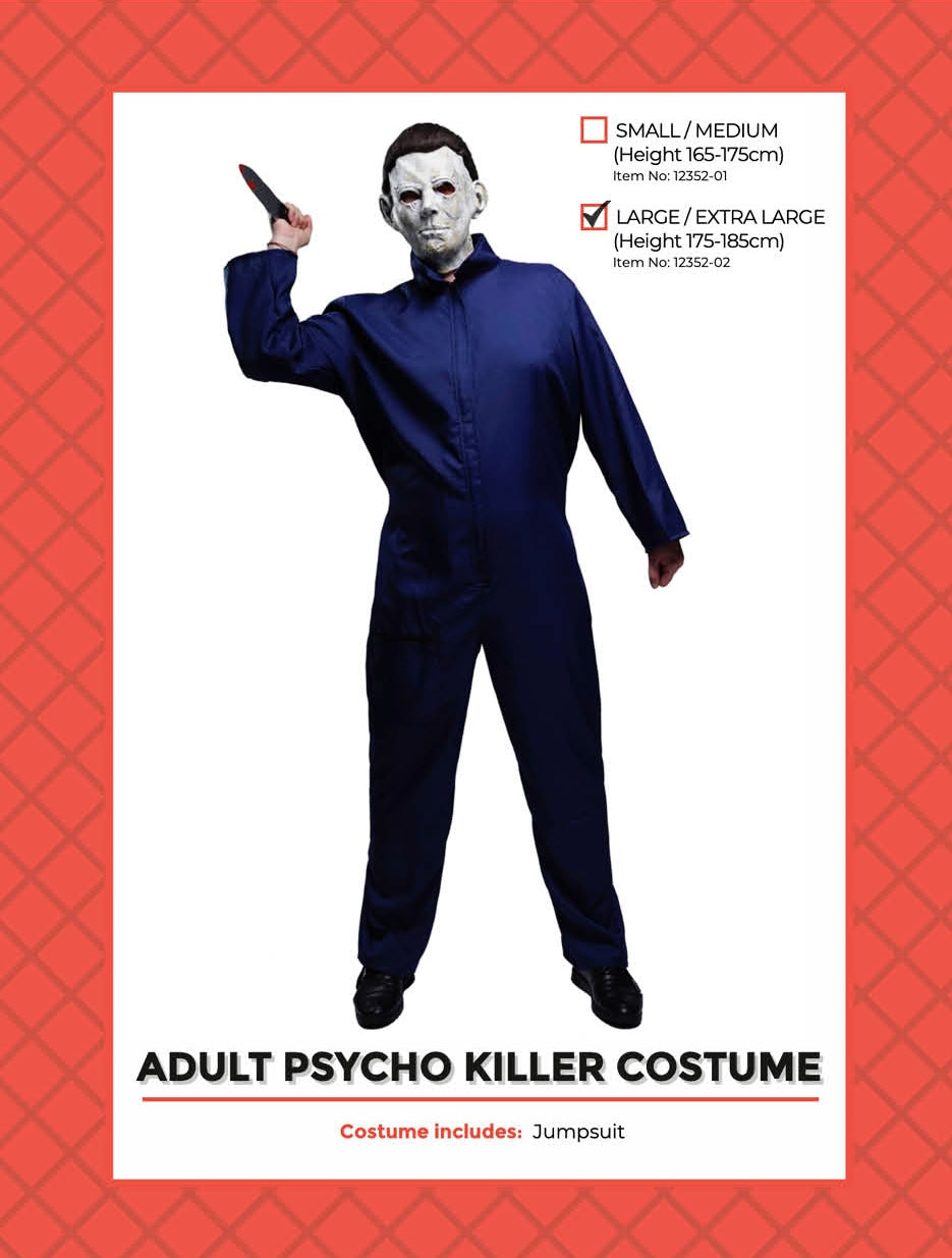 Adult Psycho Killer Navy Michael Myers Jumpsuit Costume
