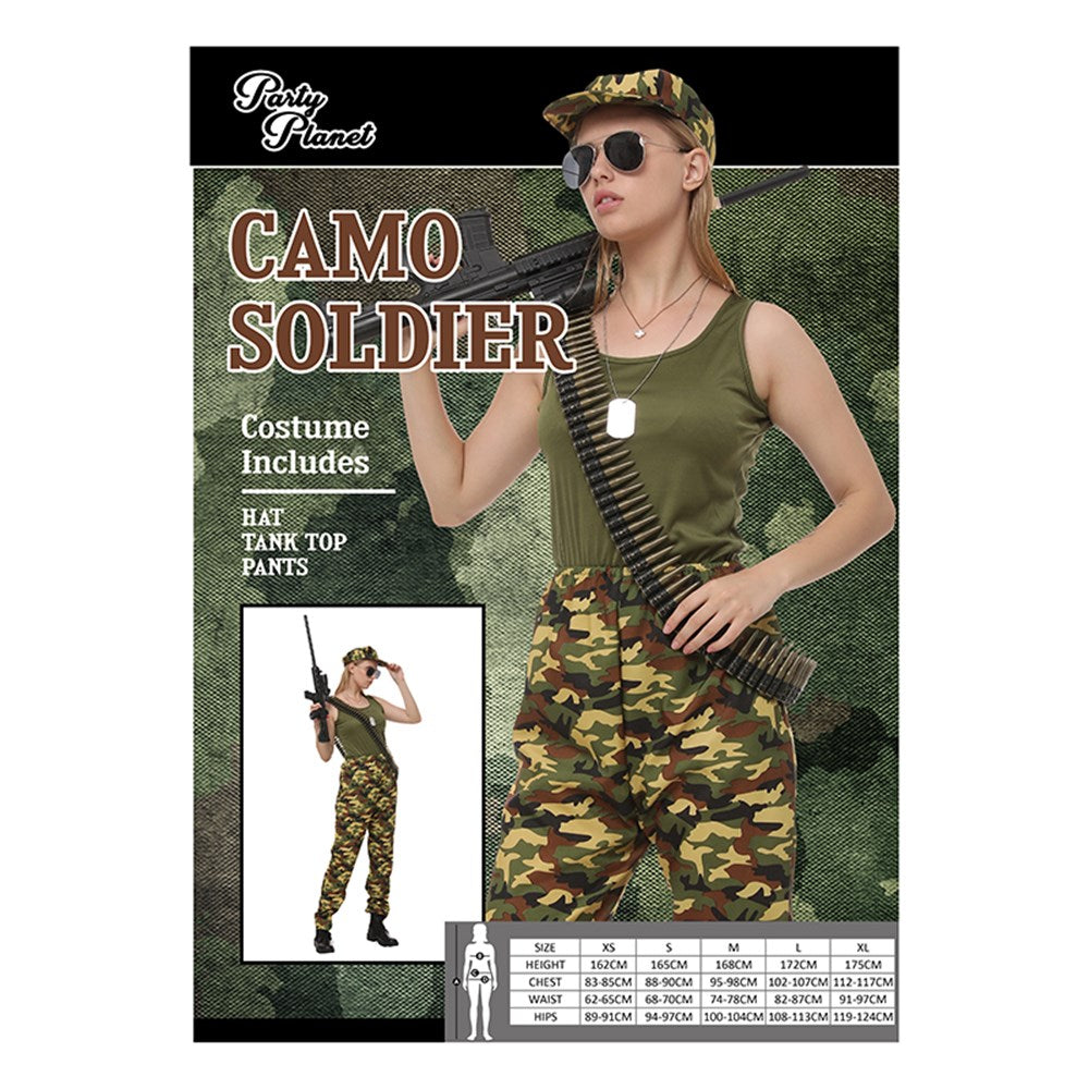 Camo Soldier Womens Costume