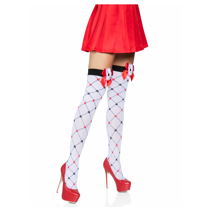 Card Suit Thigh High Stockings