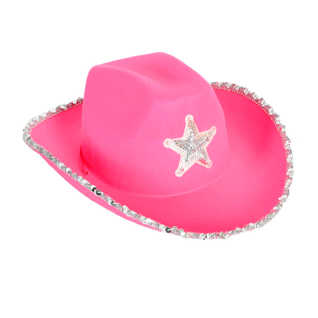 Cowboy Hat, Hot Pink with Trim & Star