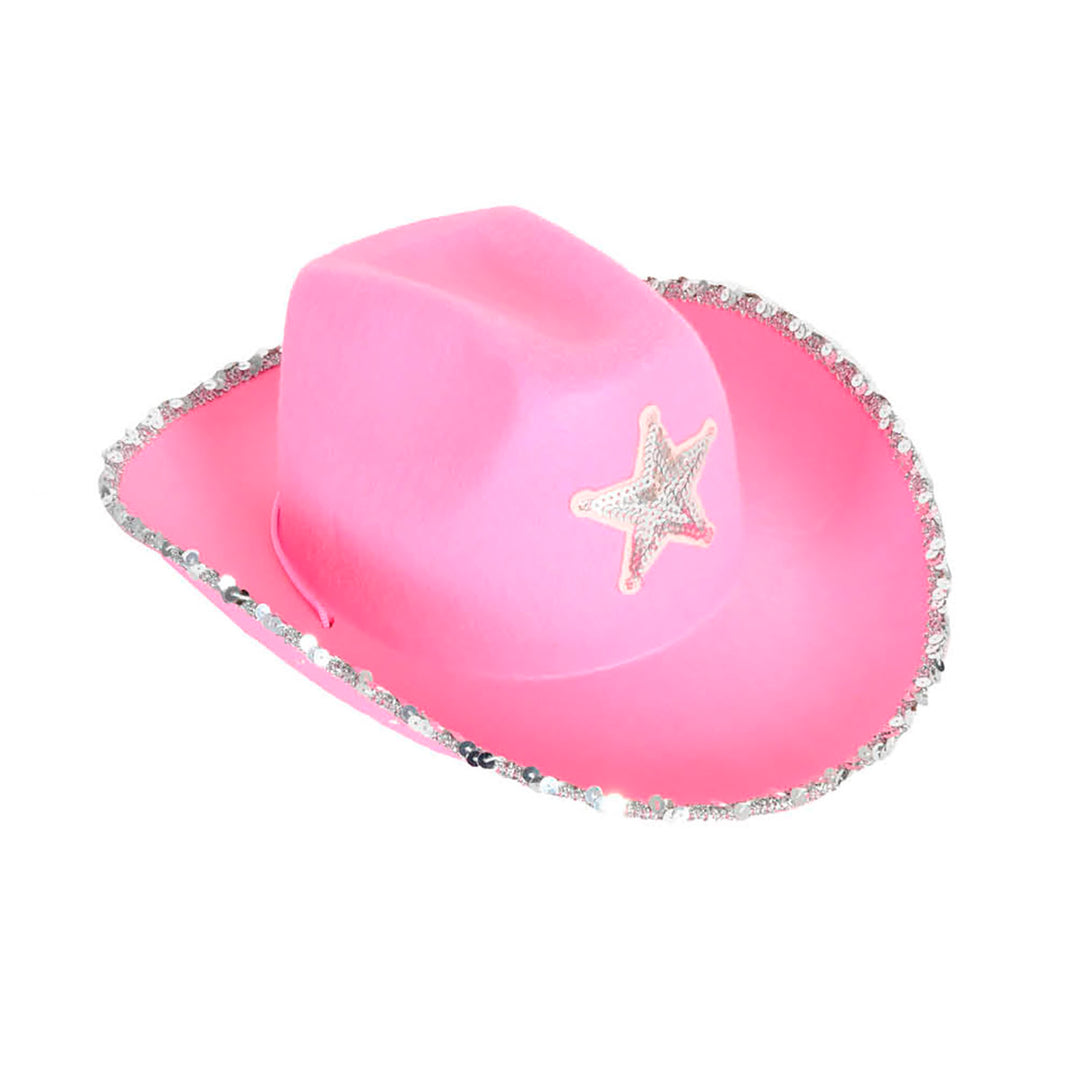 Cowboy Hat, Light Pink with Trim & Star