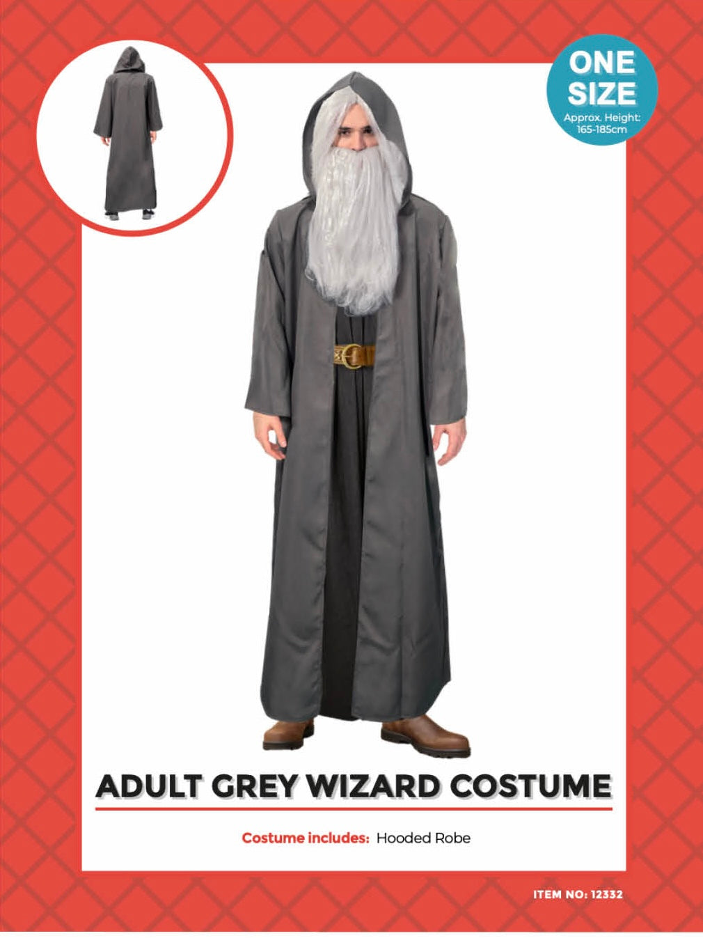 Wizard Grey Hooded Cloak