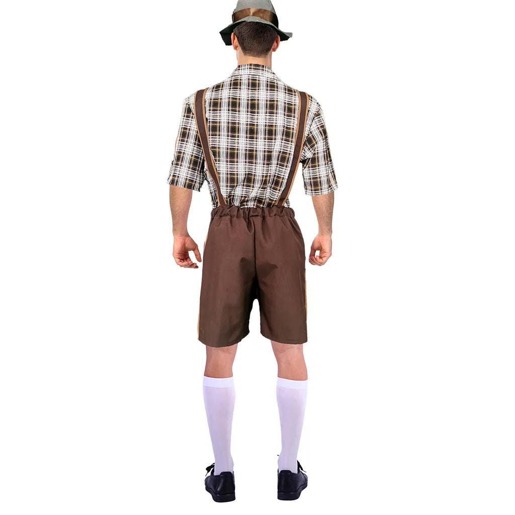 Adult Beer Man Costume (Brown Check)