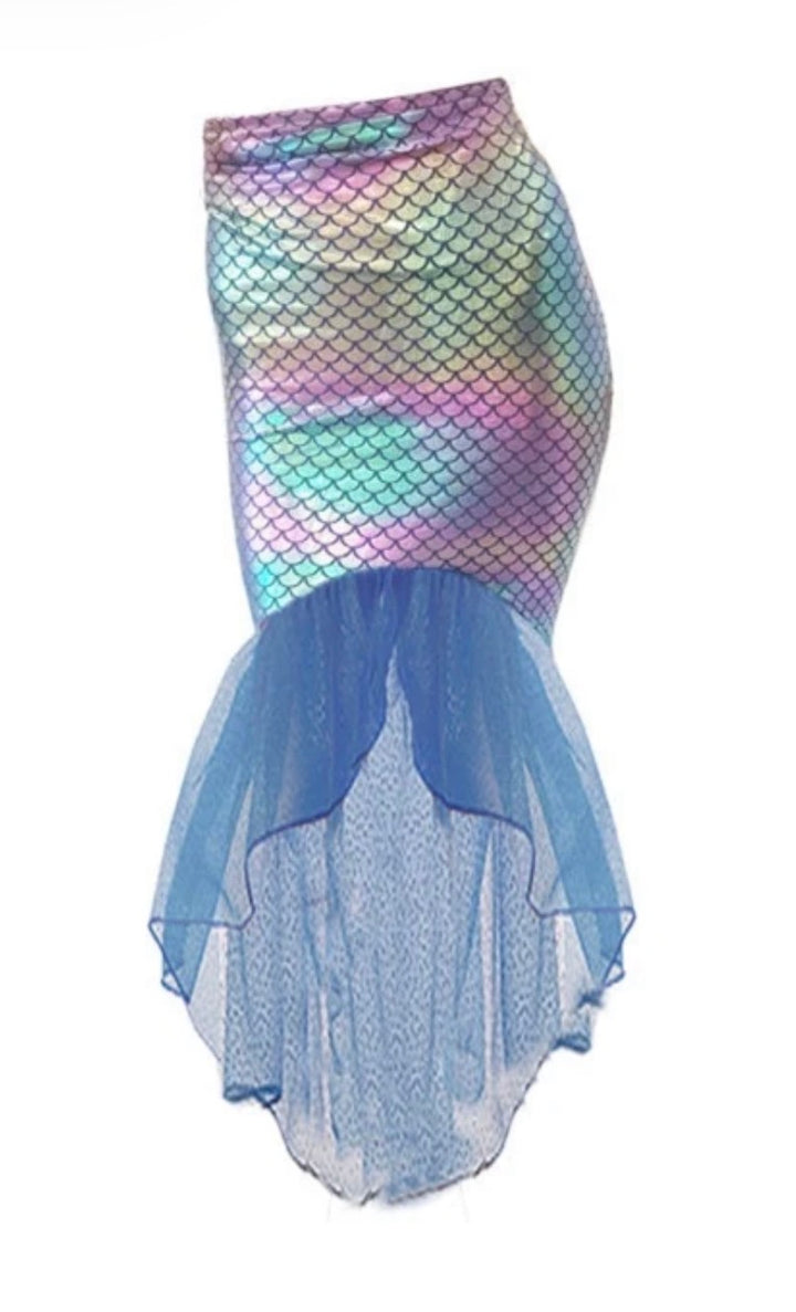 Adult Mermaid Rainbow Fish Costume Skirt