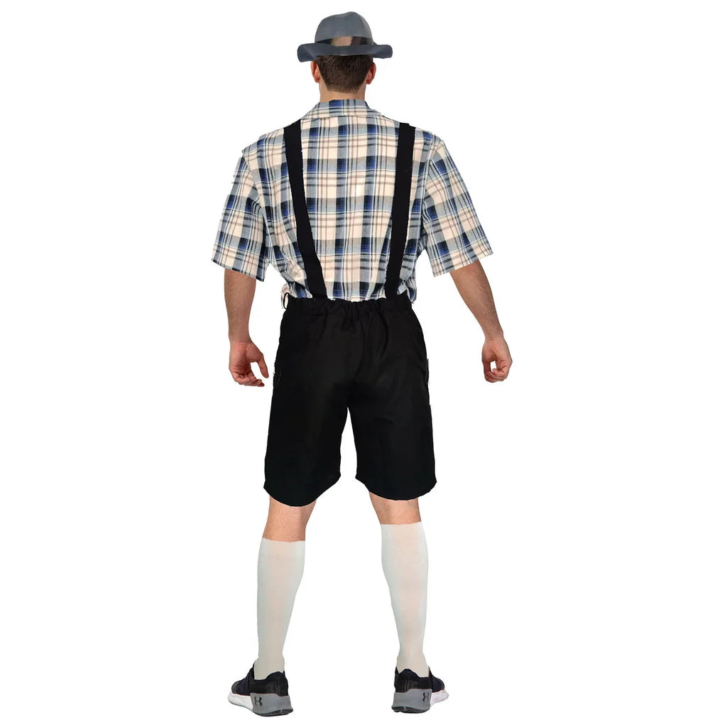 Adult Beer Man Costume (BLUE CREAM CHECKERED)