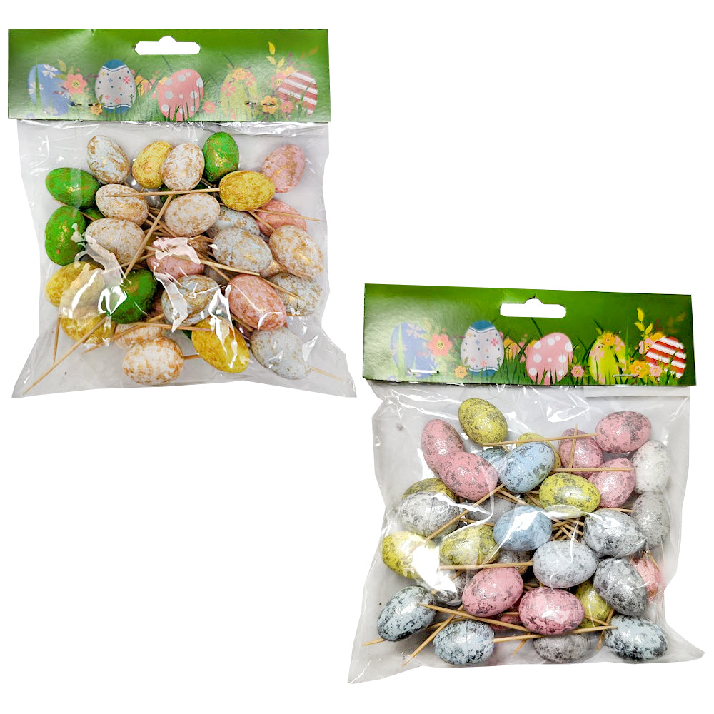 Decorations Easter Eggs with Sticks 36pk