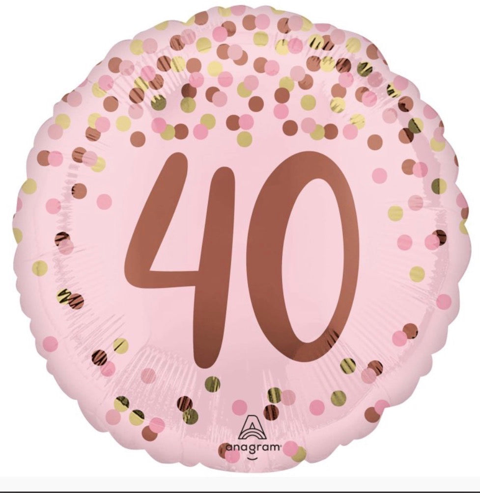 Pretty Pink 40th Foil Balloon