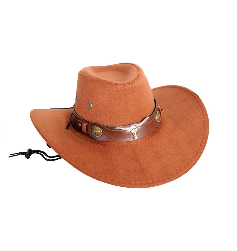 Deluxe Light Brown Cowboy Hat with Bullband