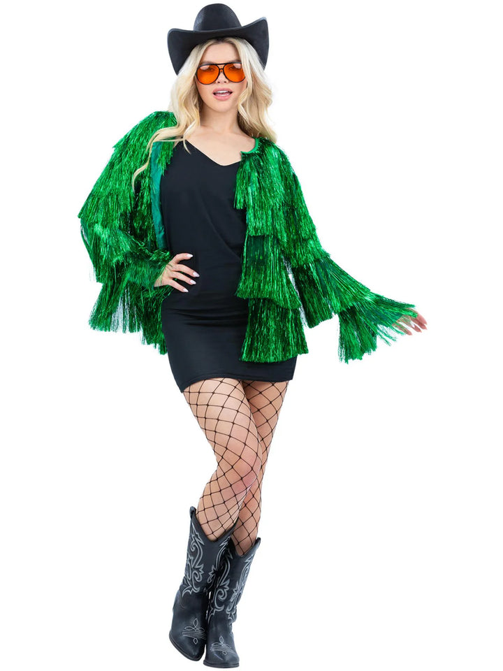 Fever Christmas Tinsel Festival Jacket, Green