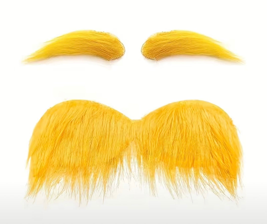 Lorax yellow fluffy eyebrows and moustache