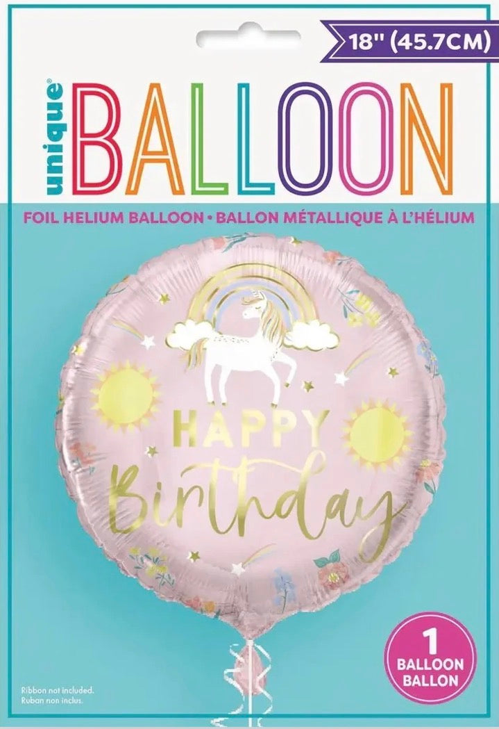 Unicorn Pastel Happy Birthday Foil Balloon