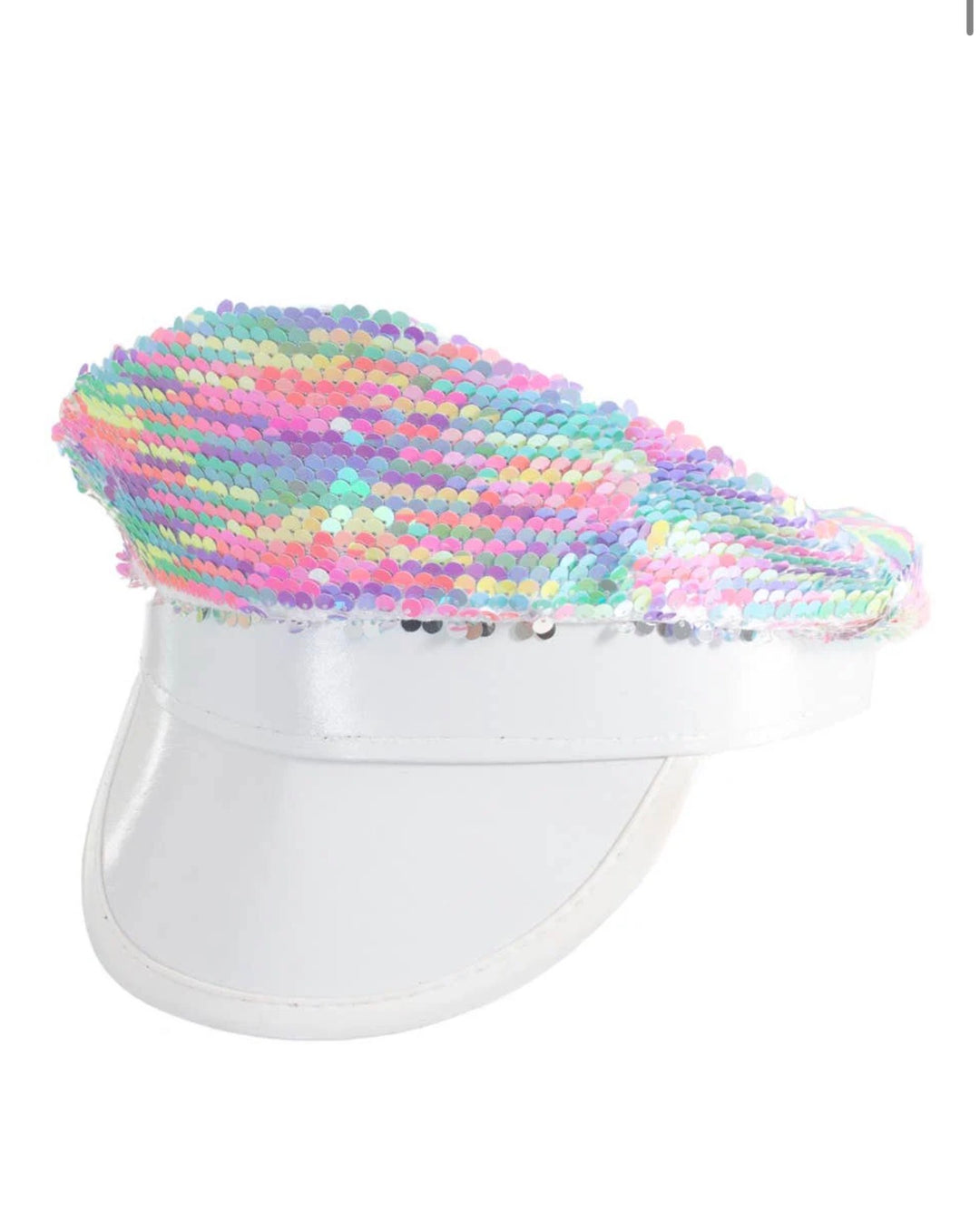 Rainbow Sequin Festival Hat