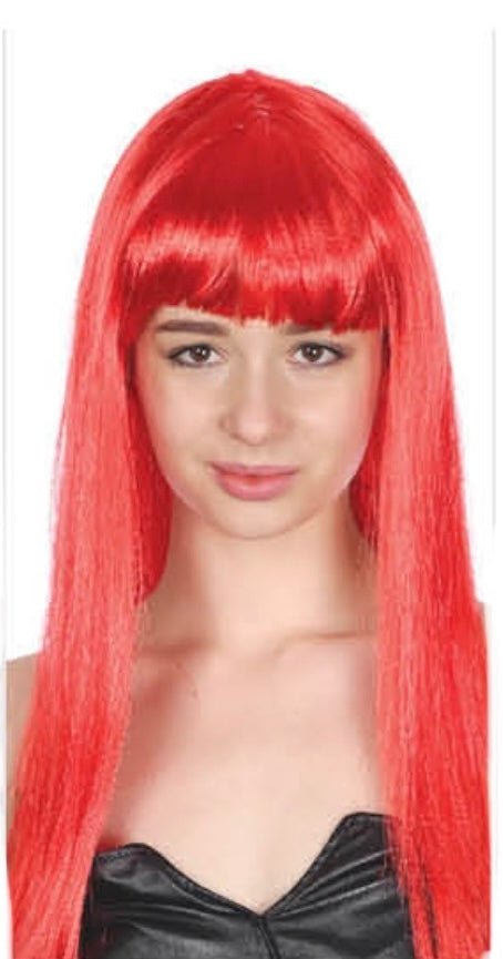Long Red Wig with Fringe