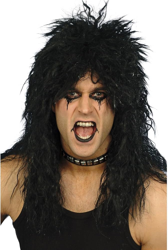 Hard Black Rocker Wig