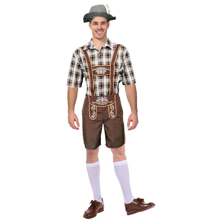 Adult Beer Man Costume (Brown Check)