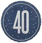 Blue 40th Birthday Foil Balloon