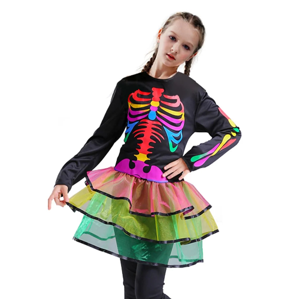 Rainbow Child Skeleton Costume