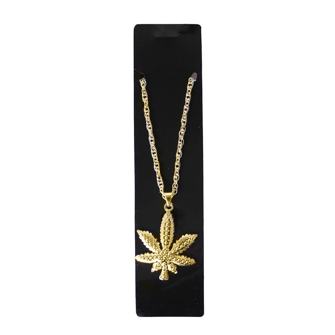 Gold Hemp Leaf Necklace