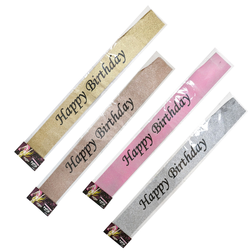 Happy Birthday Glitter Sash