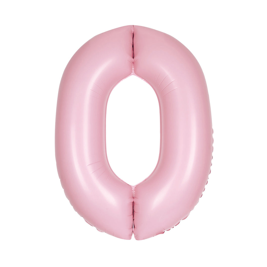 Matte Lovely Pink Giant Number 0 Foil Balloon