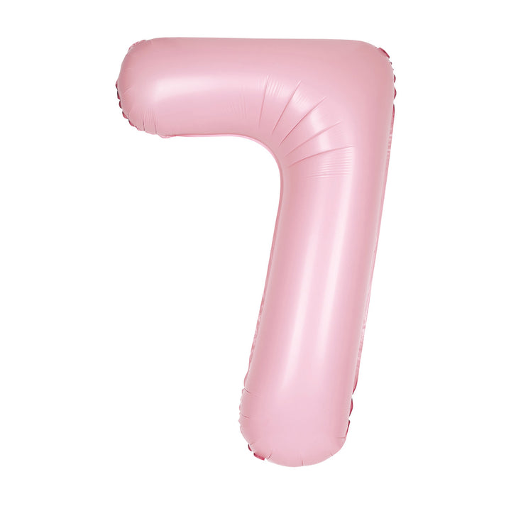 Matte Lovely Pink Giant Number 7 Foil Balloon