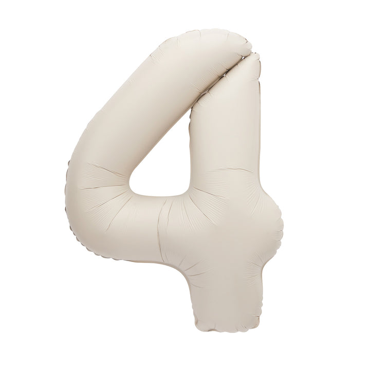 Matte Nude Giant Number 4 Foil Balloon