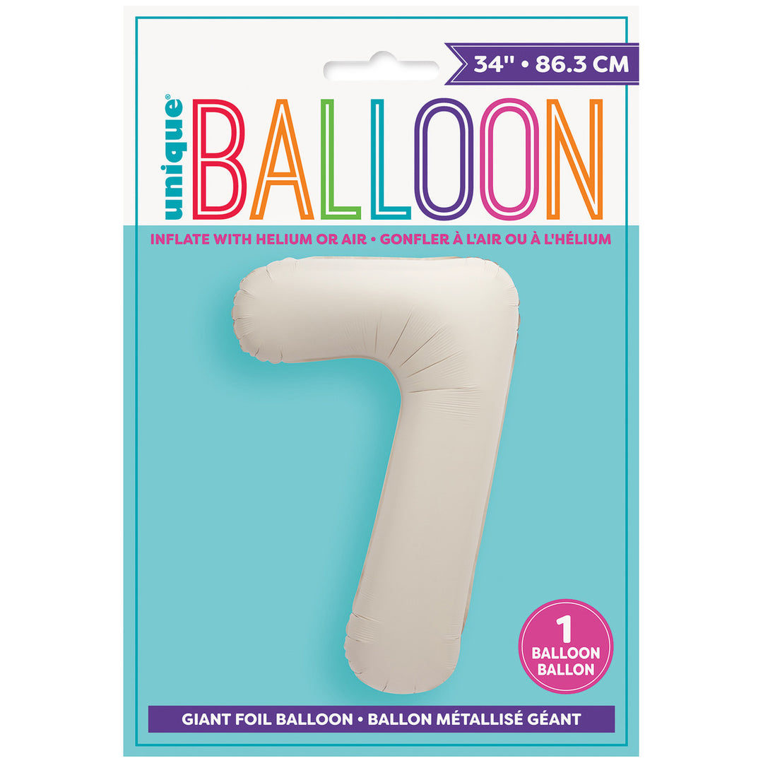 Matte Nude Giant Number 7 Foil Balloon