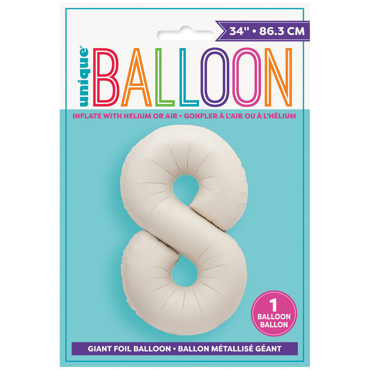 Matte Nude Giant Number 8 Foil Balloon